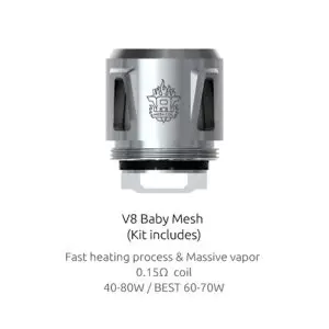 Smok V8 Baby Mesh Vape Coils Mesh 0.15 Ohm - 5 Pack
