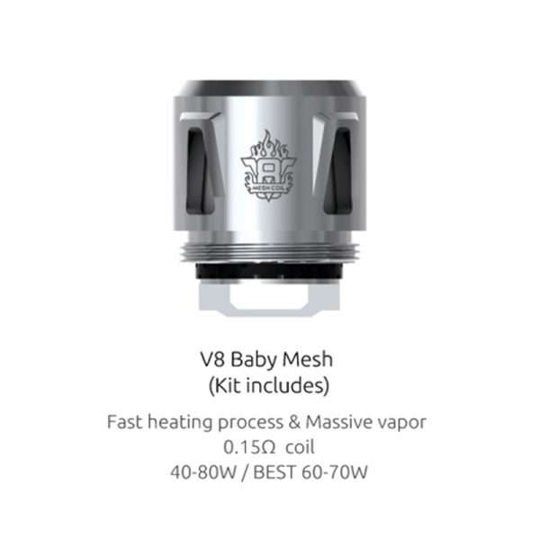 Smok V8 Baby Mesh Vape Coils Mesh 0.15 Ohm - 5 Pack